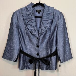 NWT Adrianna Papell Evening Essentials Jacket Womens Blue 3/4  Sleeve Size 16